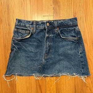 Reformation sz 25 Frayed Hem denim Jean Mini Skirt blue great condition
